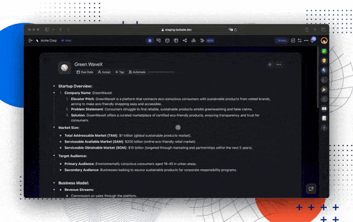 Multi-Agents running inside a Taskade project.