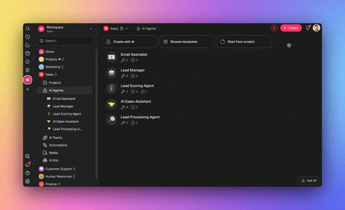 A screen recording showing a Taskade user sharing a link, toggling on 
