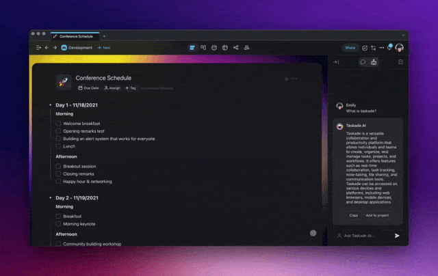 Taskade AI Personas and Tones in AI Chat