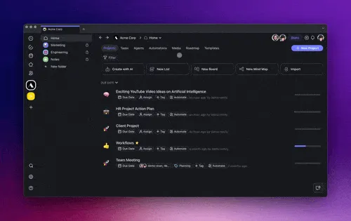 Generating workflows and projects from multiple sources.