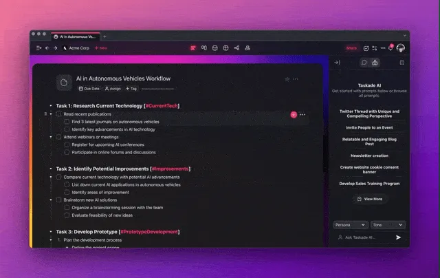 Taskade AI Assistant.