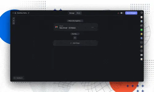 Flow paths in AI automation.