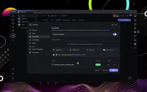 Sharing custom AI agent knowledge.
