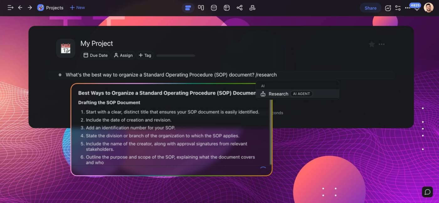 Taskade AI Research agent.