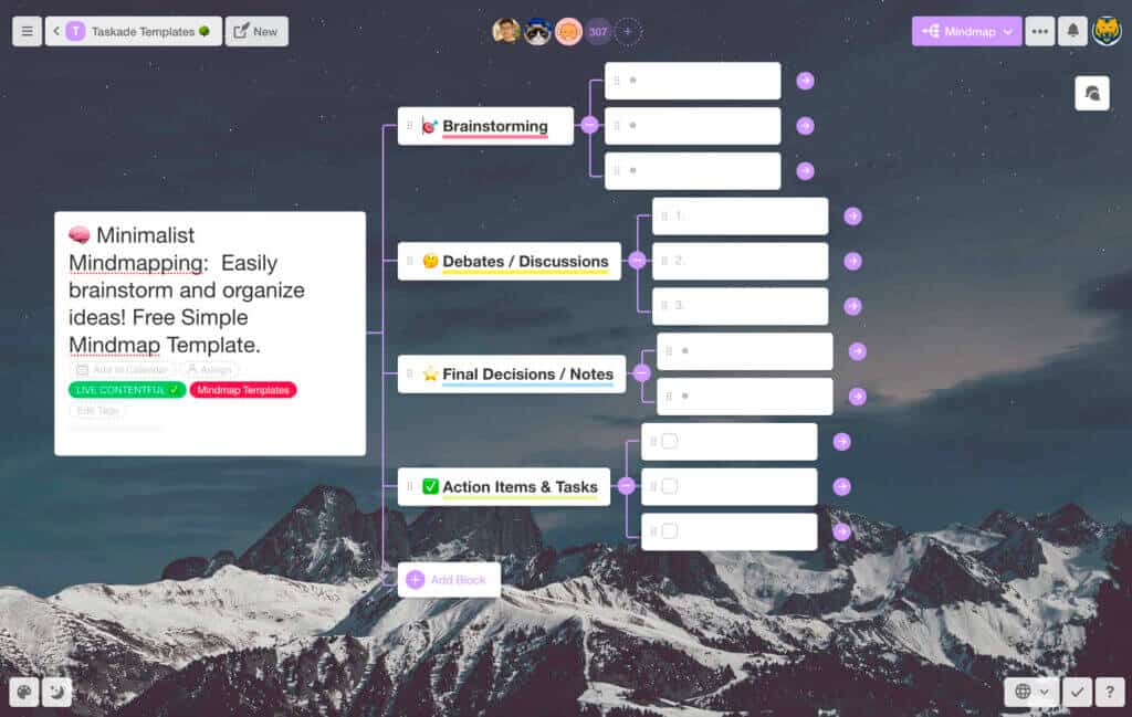 taskade collaborative mindmapping
