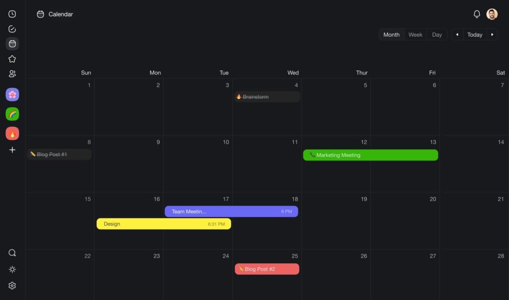 taskade global calendar