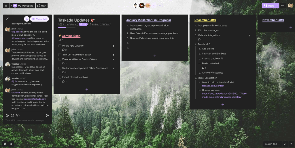 taskade kanban board view