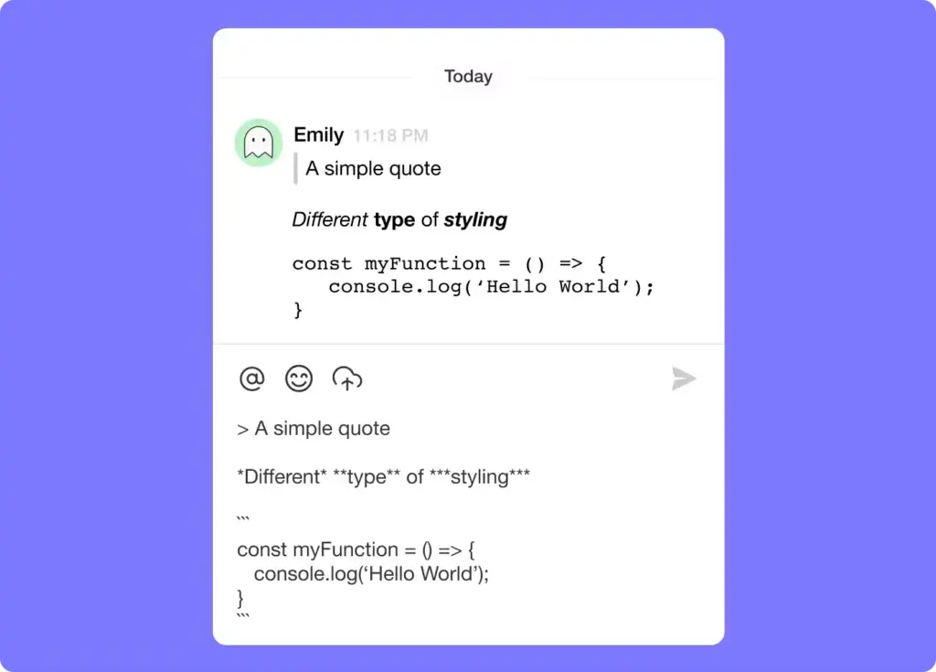 taskade markdown chat comments
