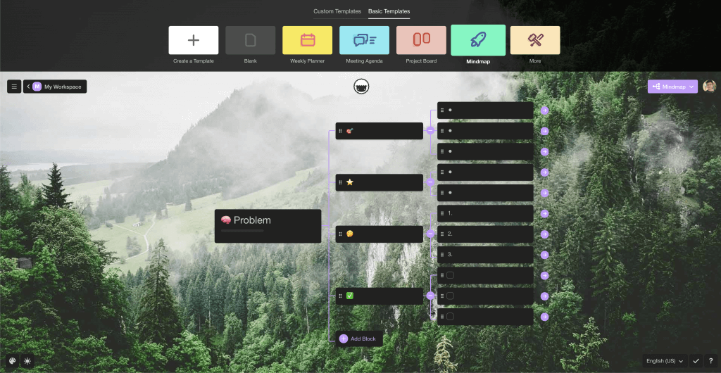 taskade mind map view