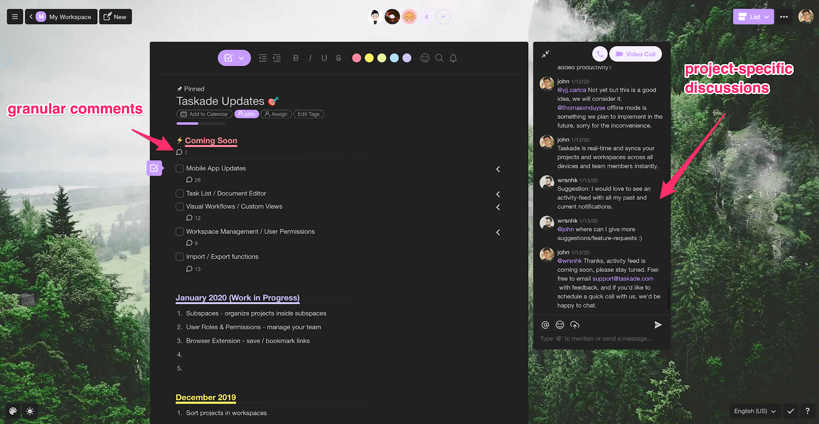 Taskade Team Roadmap Project Demo