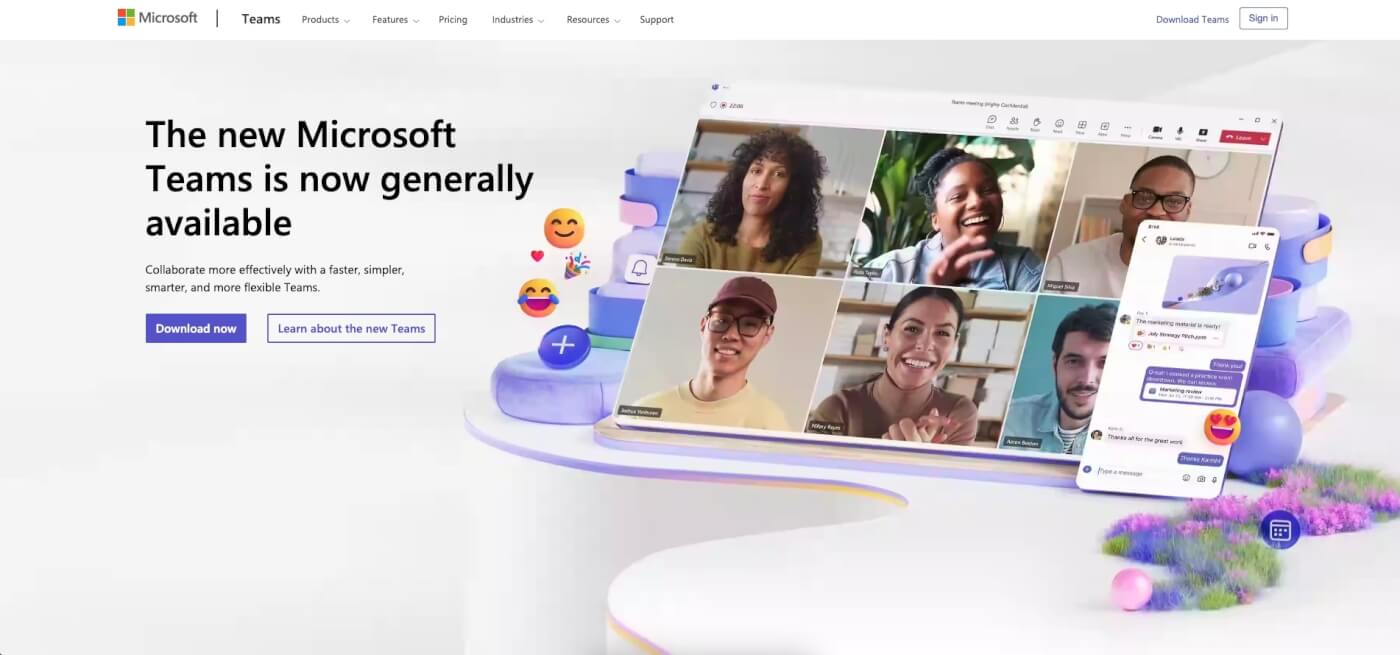 Teams user interface.
