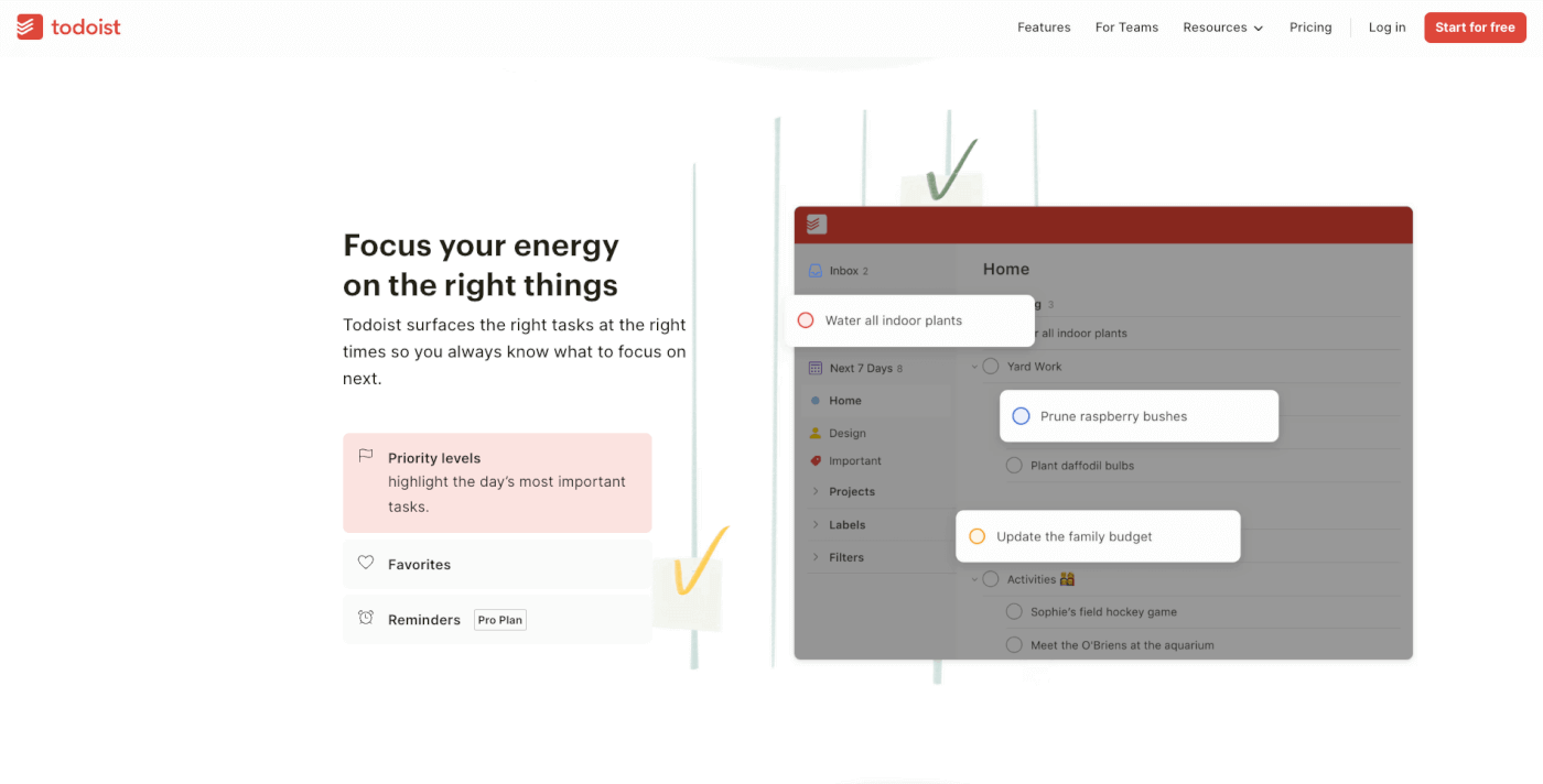 Todoist AI user interface.