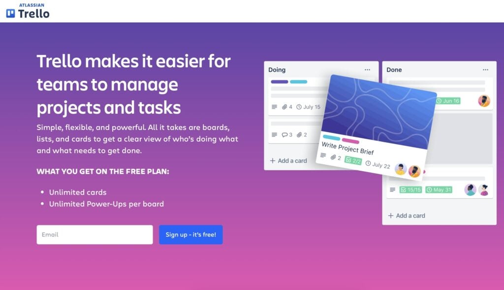 Trello user interface.