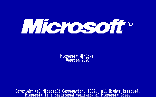 Microsoft Windows 2.03 splash screen.