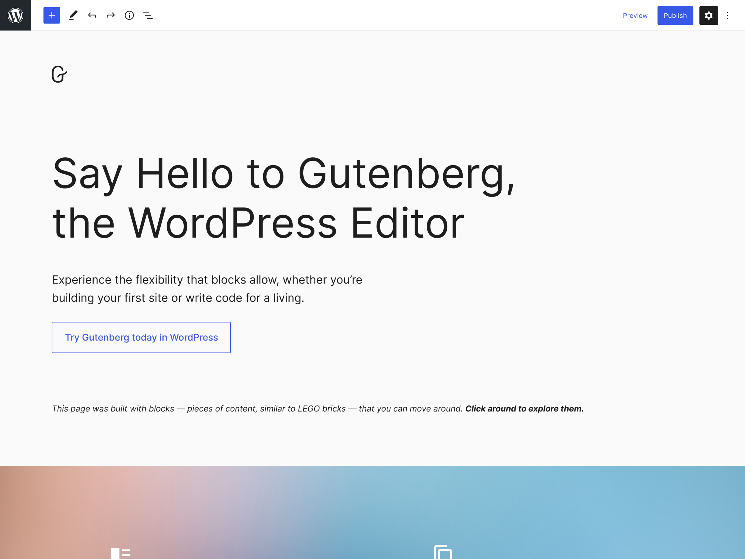 WordPress Gutenberg block editor interface