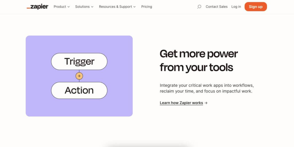 Zapier user interface.