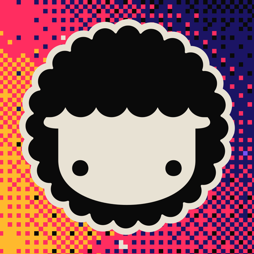 Taskade sky icon, amber and pink