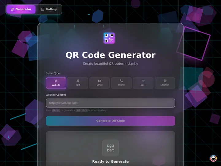 A QR Code Studio built in Taskade Genesis — generate and customize QR codes inside a live, cloneable app