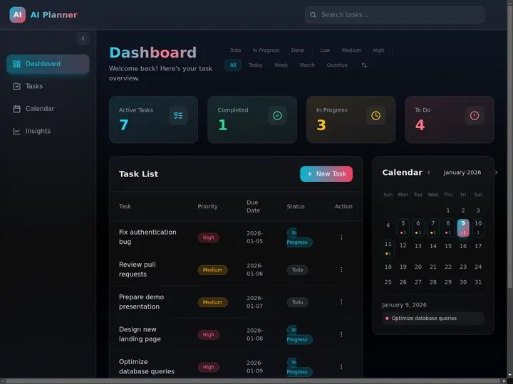 AI productivity planner app built with Taskade Genesis