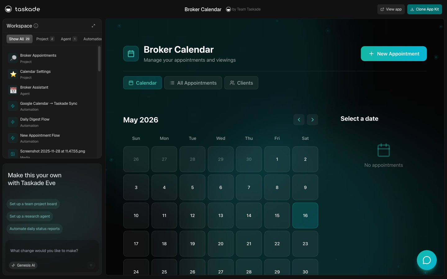 Day-Of Calendar — event day schedule and room coordination