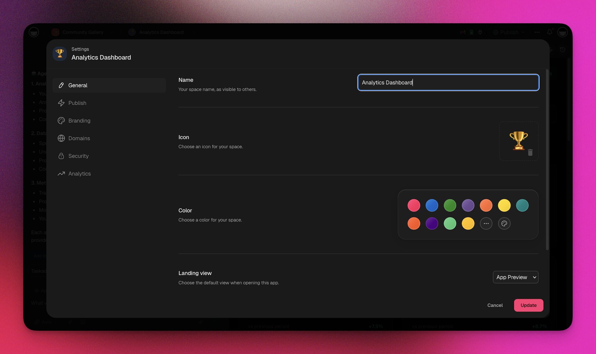 App Settings and Access Control