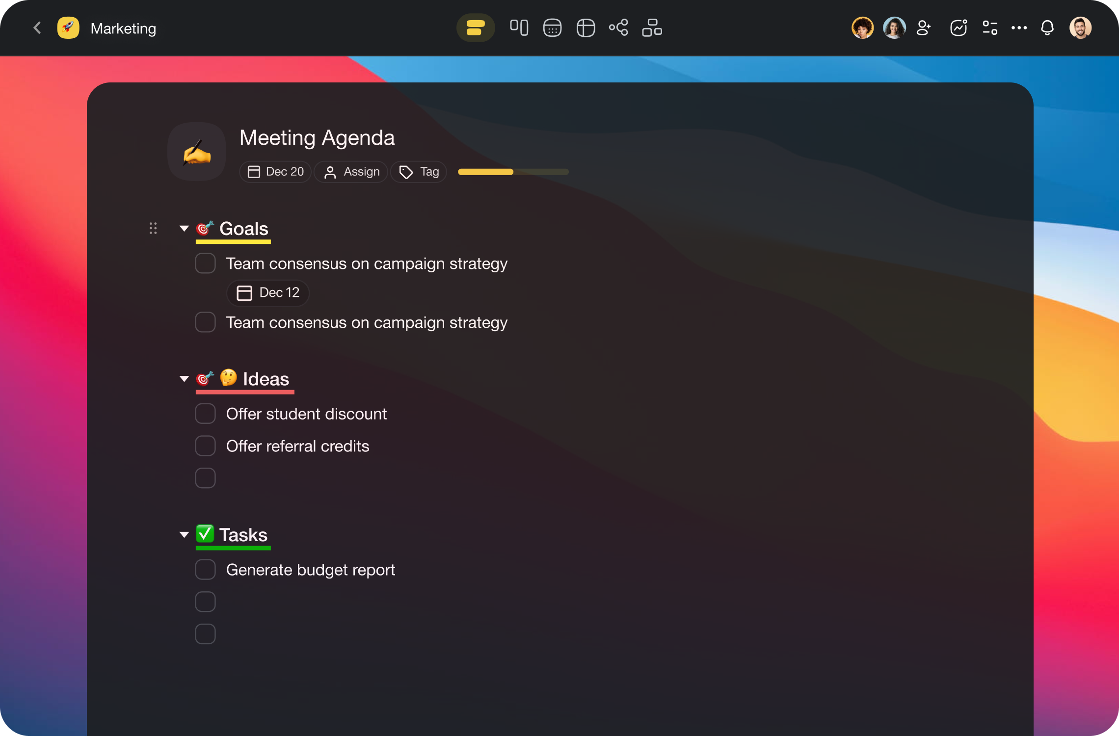 Taskade Project Views To-Do List Mindmap Kanban