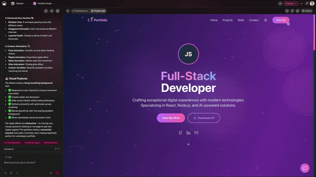 Publishing a vibe-coded app in Taskade Genesis — ship a finished app live so buyers can try it before they pay