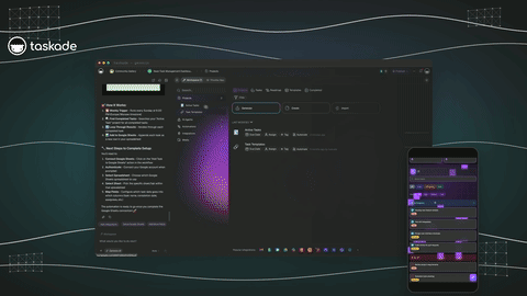 Taskade Neon Task Manager with smart priority ranking and focus mode