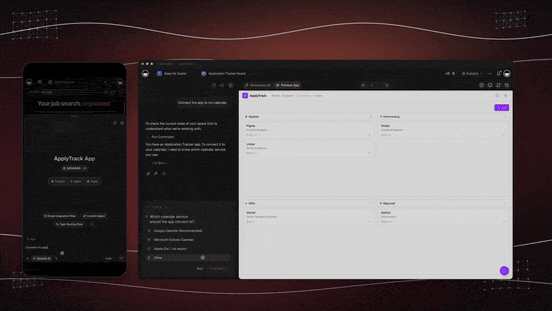 Taskade EVE shows its work step by step while it builds a Taskade Genesis app