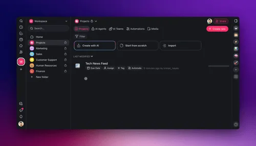 Training a Taskade agent on connected sources so it remembers context across every conversation