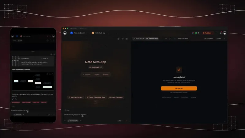 Taskade EVE turning a plain-language command into a working app, the prompt-to-app build in motion