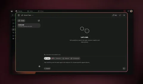 Multiple AI agents collaborating on a task in Taskade Genesis