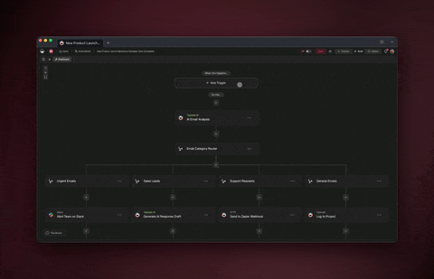 Powerful triggers and actions connecting agents to the apps your work already lives in